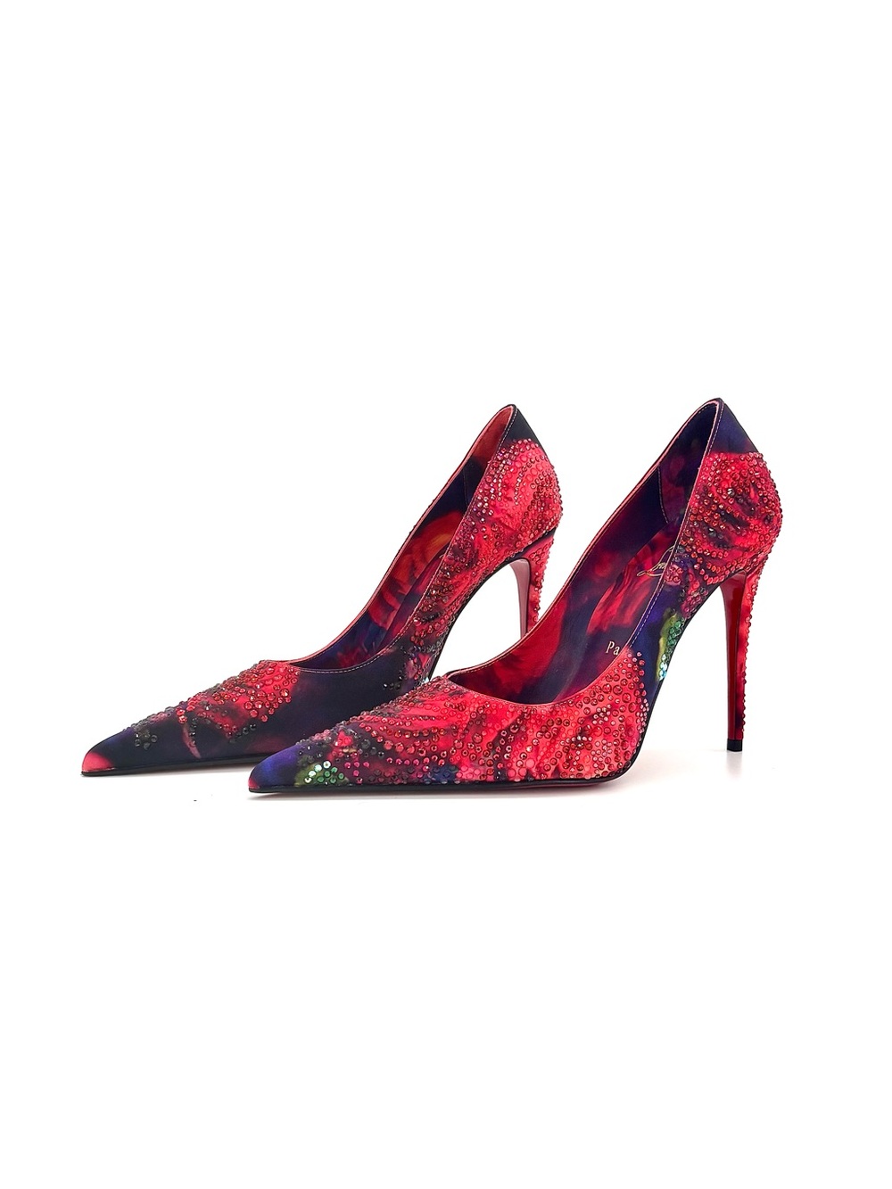 NIB Christian Louboutin Kate Max Roses Strass 100 Crystal Embellished Pumps 36.5